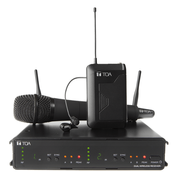 Buy the TOA WS-402 dual channel wireless microphone system. Run two mics at once for interviews, panels & events. Includes handheld & lavalier mics for clear, stable sound.
