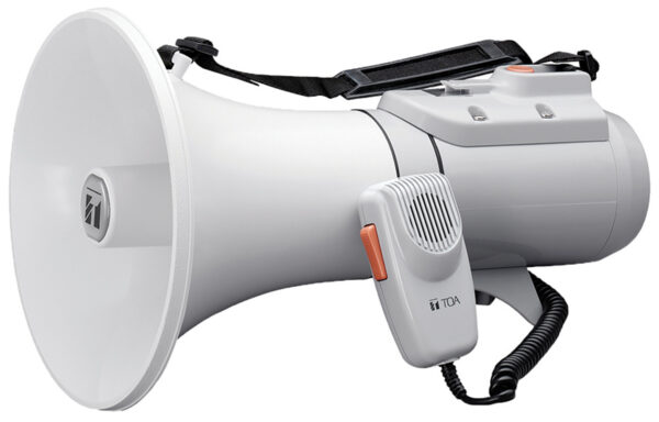 TOA ER-2215W Megaphone Shoulder with Whistle (23W Max) the TOA ER-2215W Megaphone shoulder in Bangladesh. 23W, 400m voice, 500m whistle, shoulder strap design. Ideal for tours, events & safety alerts.