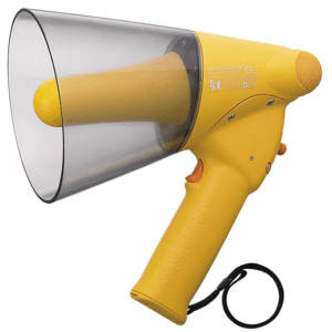 Toa ER-1206W Megaphone splash-proof in Bangladesh. 10W max, IPX5, 250m range, yellow finish. Perfect for high-visibility use in schools, events & security